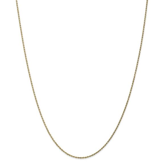 1.2mm 10k Yellow Gold Diamond Cut Solid Rope Chain Necklace, 24 Inch main image 4